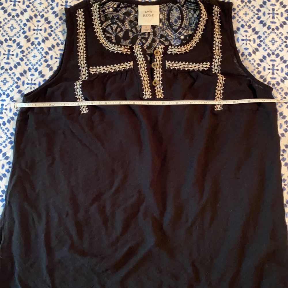 Knox Rose (Target) S Sheer black top with cream detailing - Picture 5 of 6